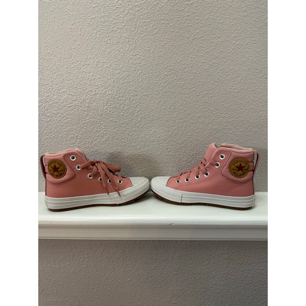 ⁠Converse Berkshire Boot Pink Kids Size 1 Water Repellent Leather Sneaker⁠